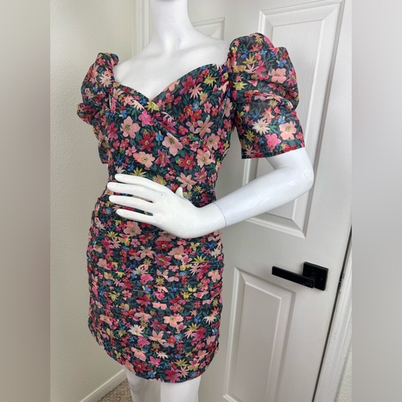 C/MEO Collective Red and Pink Long Sleeve Dress #332 - Picture 4 of 17